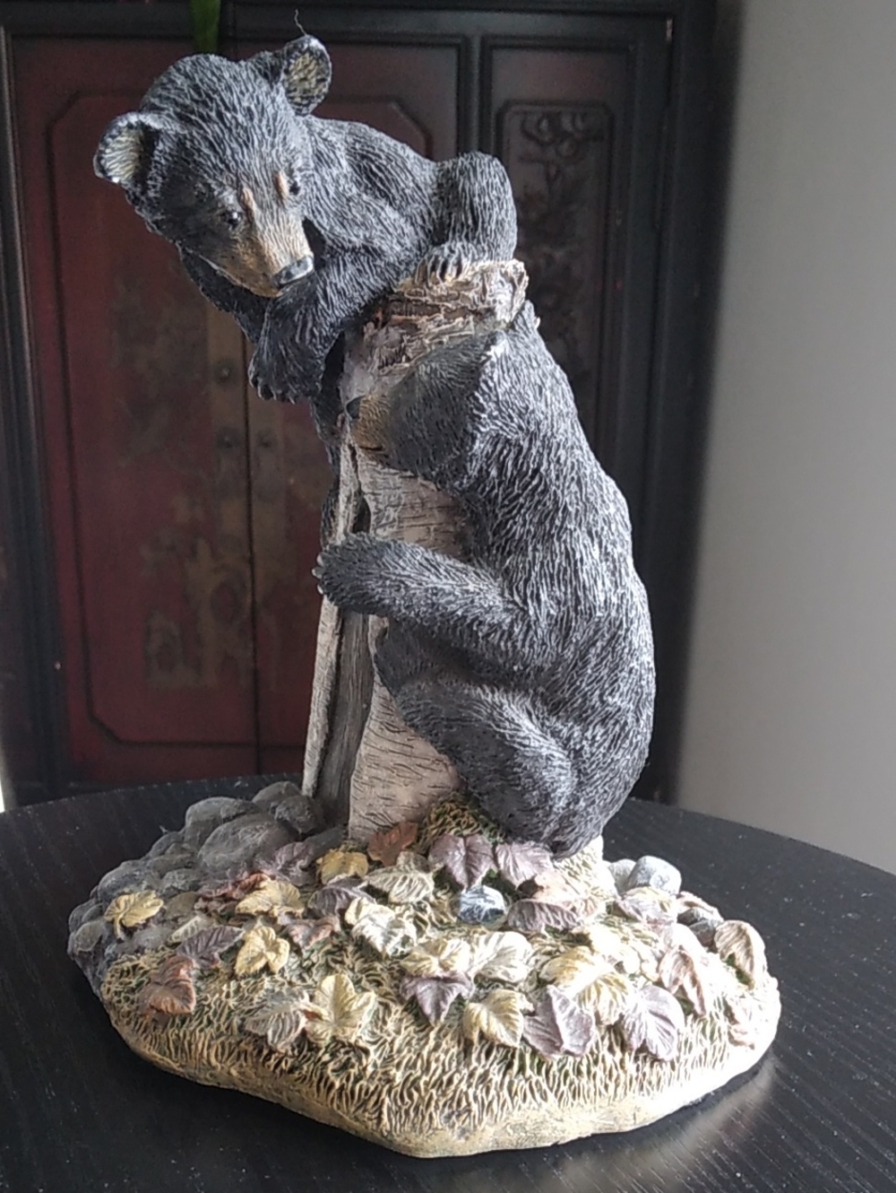 Vintage 90s Living Stone Bear Cubs Tree Tag Sculpture - Picture 2 of 11